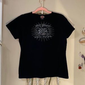 2000s Bedazzled Harley Davidson Top